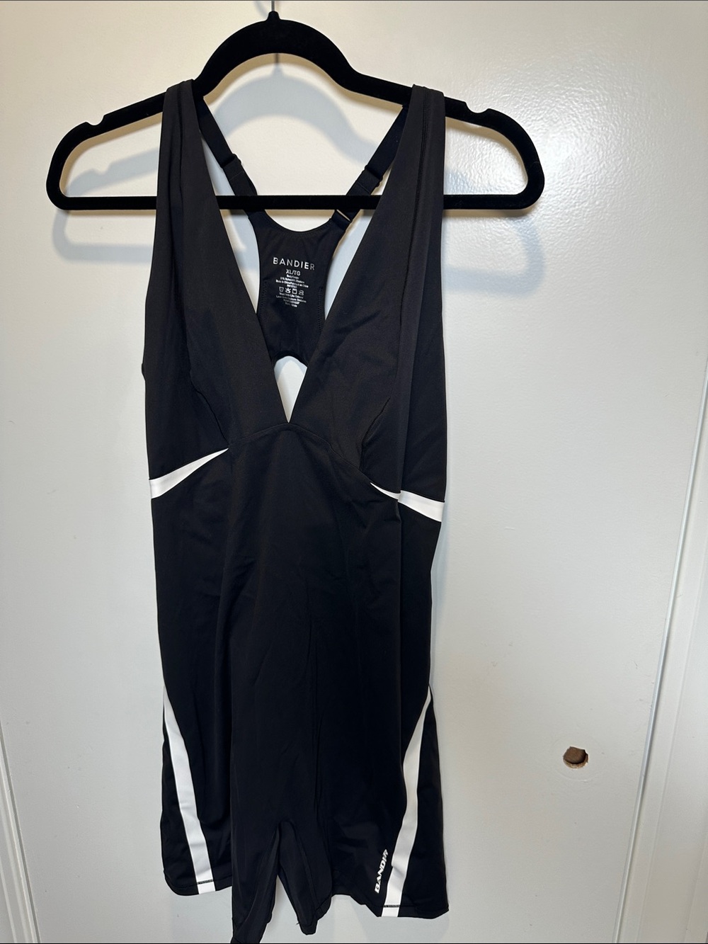 Bandier Black Athletic Jumpsuit with White Accents (21)